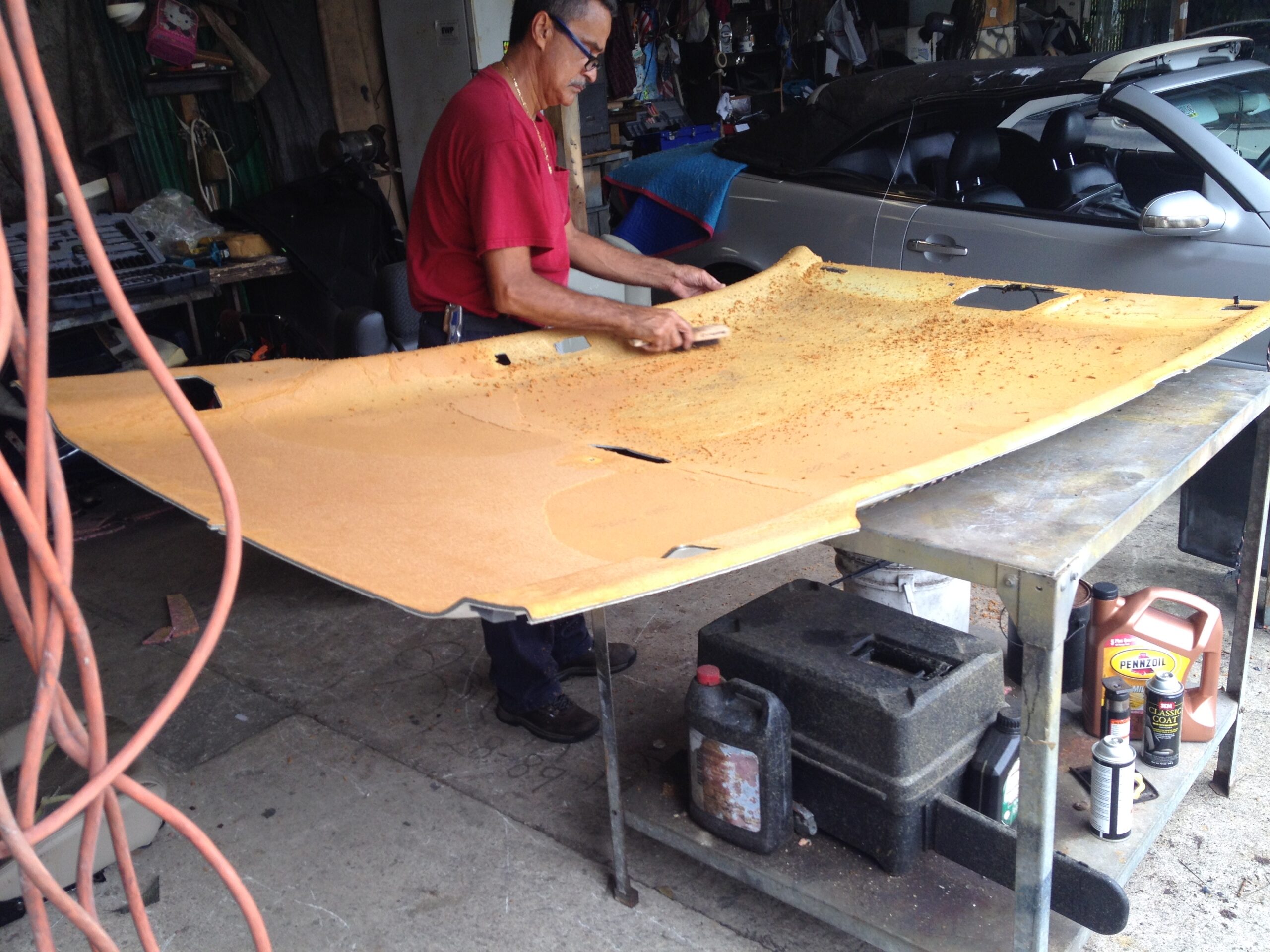 Headliner Repair by Chair Care Upholstery in Hollywood, Florida