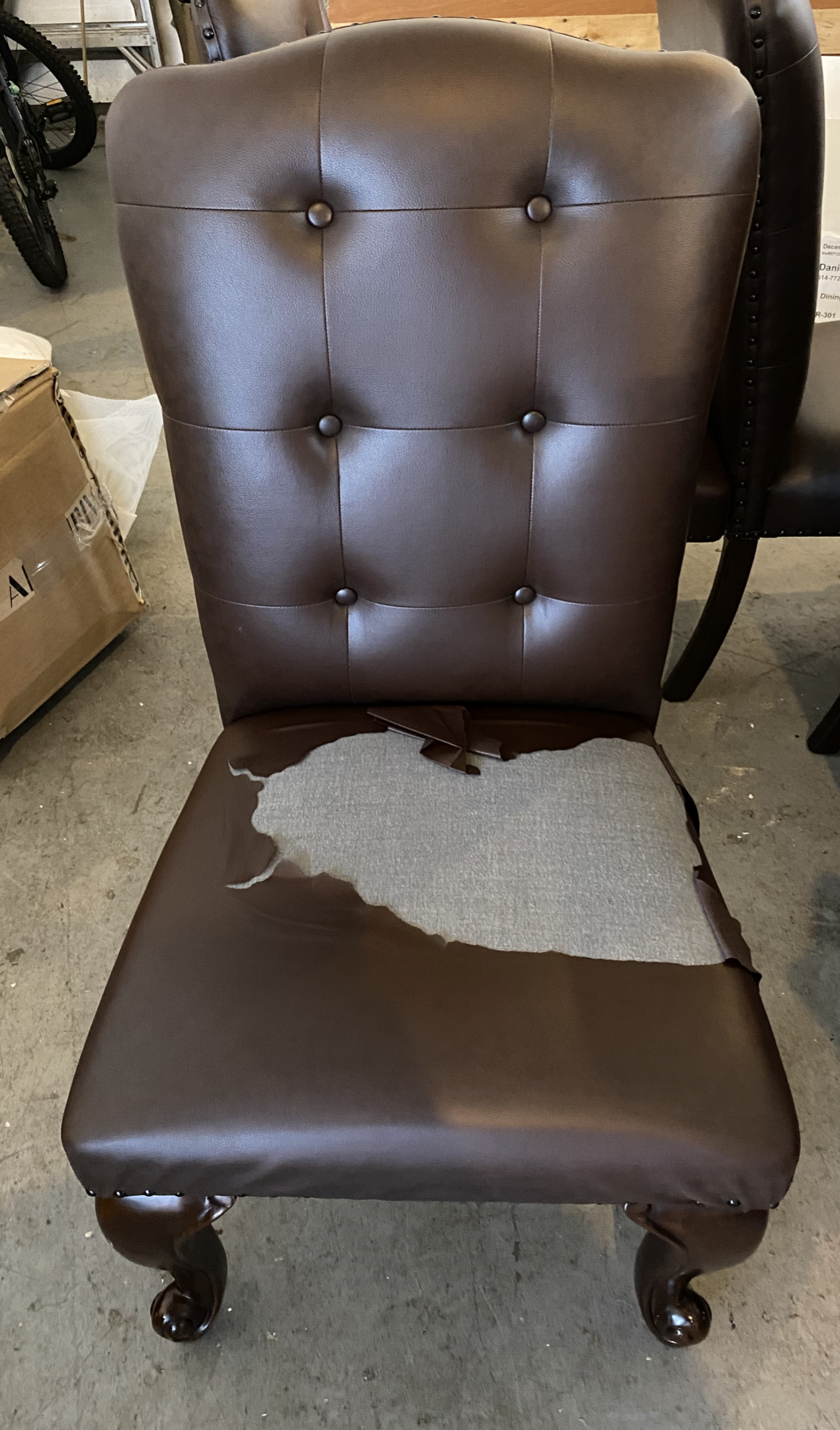 Dining Chairs Repair by Chair Care Upholstery in Hollywood, Florida Brown Chair