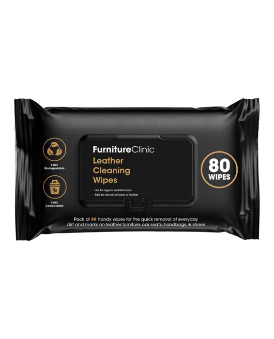 Furniture Clinic Leather Cleaning Wipes | 80 Count | Clean & Restore Leather & Vinyl Furniture, Handbags, Jackets, Car Seats, Interiors & More | Residue & Streak-Free | for Everyday Use by ChairCareUpholstery.com in Hollywood, Florida