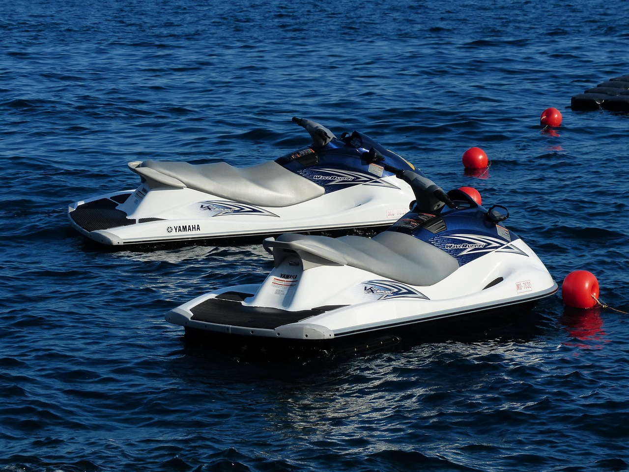 jet ski, personal watercraft, jet boat, watercraft, water, nature, buoy, moored, water sports